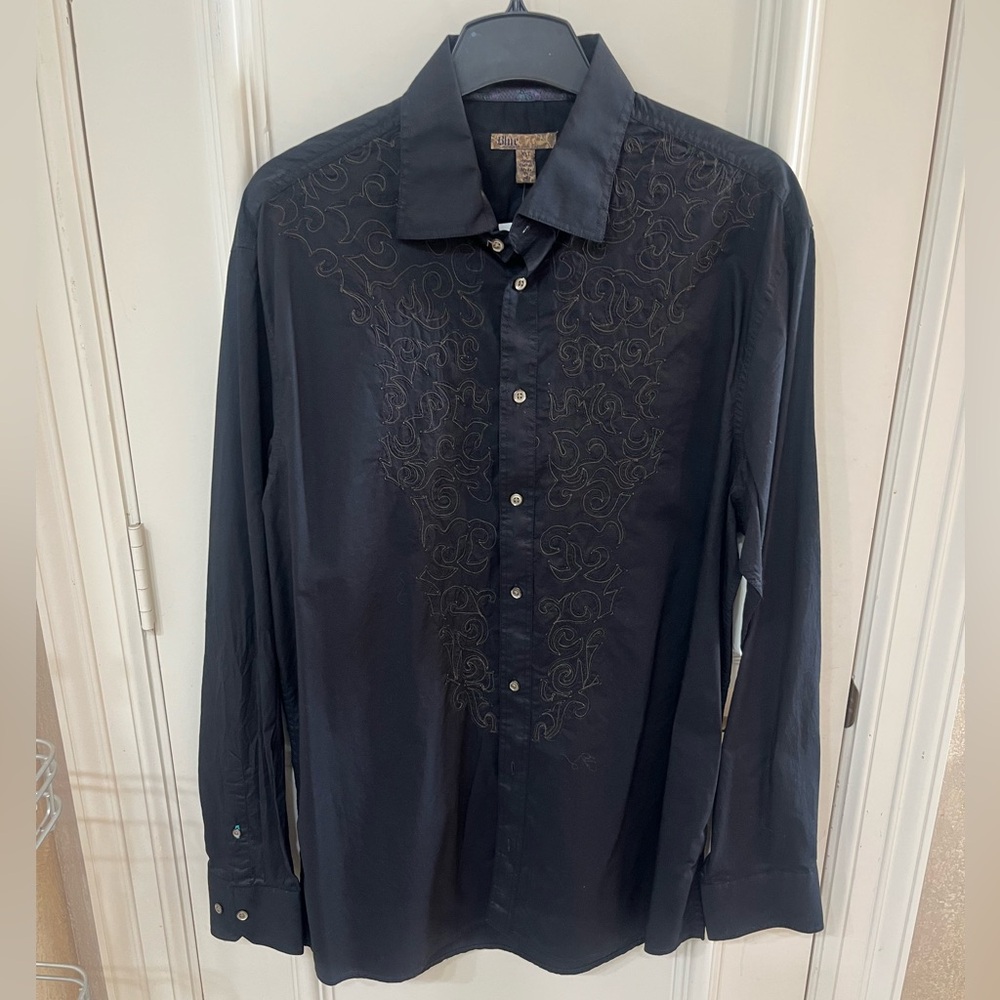 🎉HP🎉NWT Blue Pronto Uomo Long-Sleeved Embroidered XLT